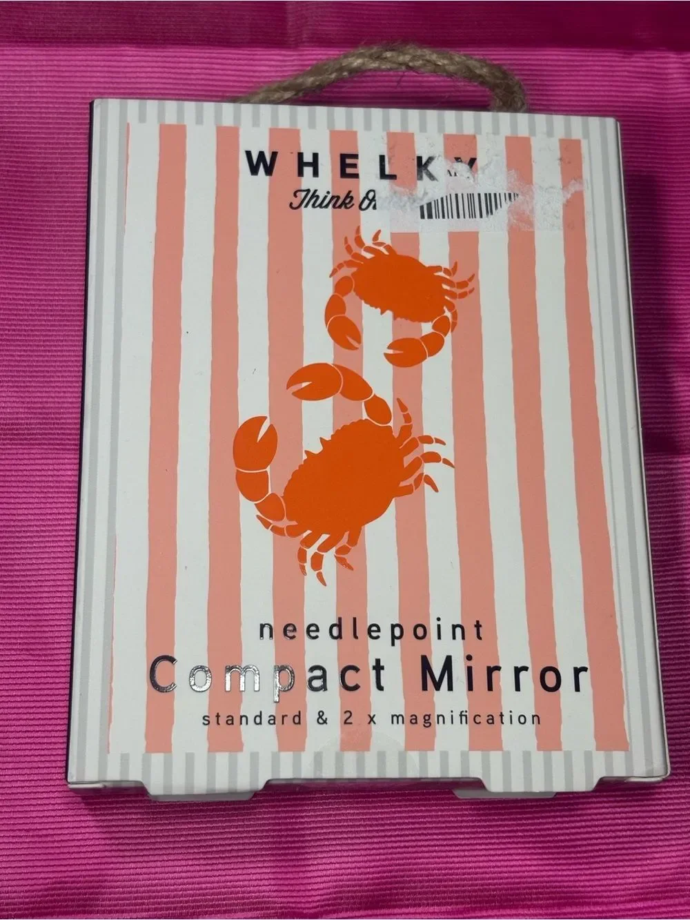 New Whelky Crabs Compact Mirror Pink & Red Needlepoint Compact Mirror -
